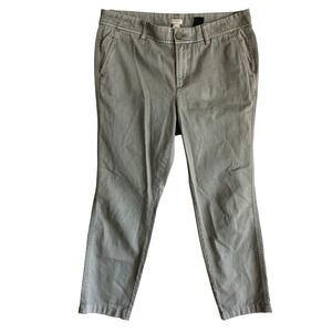 J. Crew Womens City Fit Cropped Pants Khaki Green Casual‎ Chinos Size 6